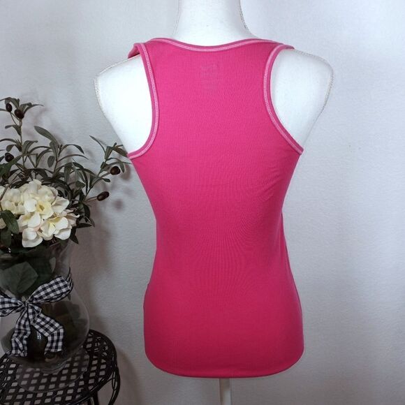 VINTAGE ZUMBA WEAR PINK RIBBED TANK TOP SZ.M NWOT - Picture 4 of 6